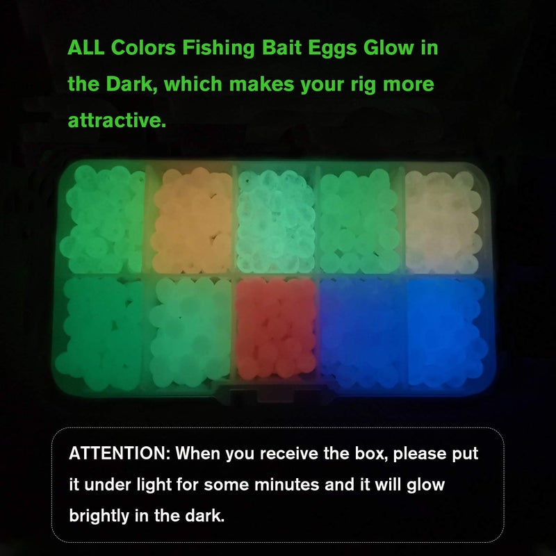 Dovesun Fishing Beads - Glow in Dark, Colorful Floating Beads for Saltwater Fishing Rigs - 10 Colors, 6mm/0.24in (600pcs) - Image 4